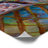 紫色の花をボウルに入れた印象派のプリント ポスター (角)