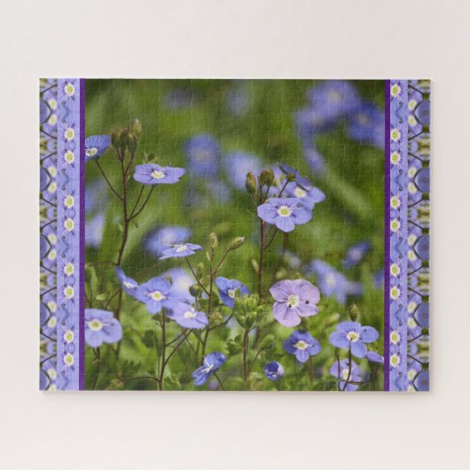 紫色の花を咲かせた ジグソーパズル (横)