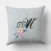 紫色の花を持つゴールデンフレーム装飾用クッション クッション (裏面)