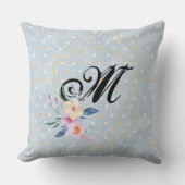 紫色の花を持つゴールデンフレーム装飾用クッション クッション (正面)