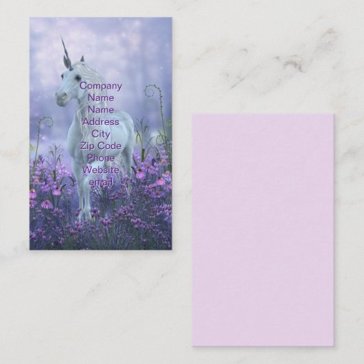 紫色の花を持つユニコーン 名刺 (正面/裏面)