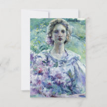 紫色の花を持つ女の子(Robert Reid)