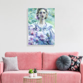 紫色の花を持つ女の子(Robert Reid) キャンバスプリント (インサイチュ (リビング))