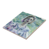 紫色の花を持つ女の子(Robert Reid) タイル (側面)