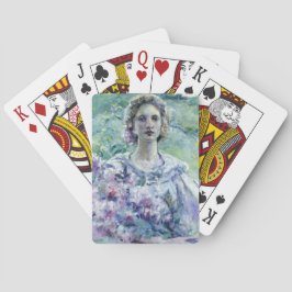 紫色の花を持つ女の子(Robert Reid) トランプ