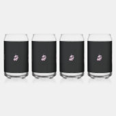 紫色の花を持つ植物のスケッチ ガラス缶 (正面)