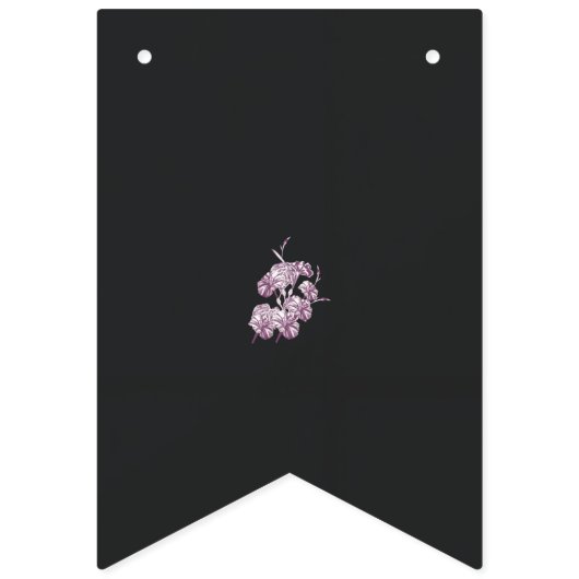 紫色の花を持つ植物のスケッチ バンティングフラッグ (第2の旗)