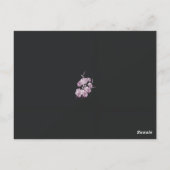 紫色の花を持つ植物のスケッチ ポストカード (裏面)