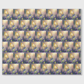 紫色の花を持つ蝶 ラッピングペーパー (フラット)