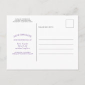 紫色の花エレガントの写真モダンを保存 案内ポストカード (裏面)