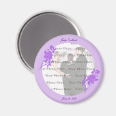 紫色の花カスタムの丸い磁石 マグネット (正面/裏面)