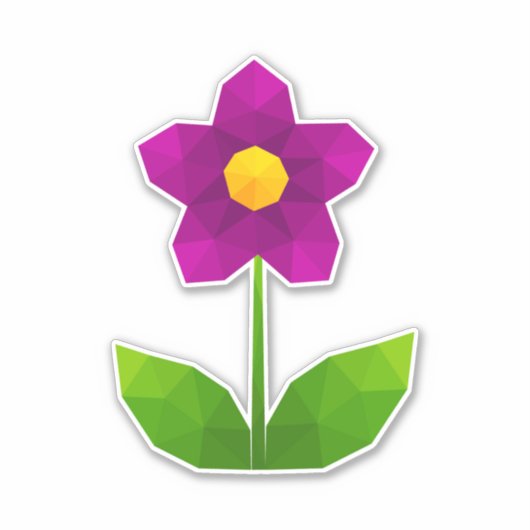 紫色の花カスタム切りビニールシール シール (正面)