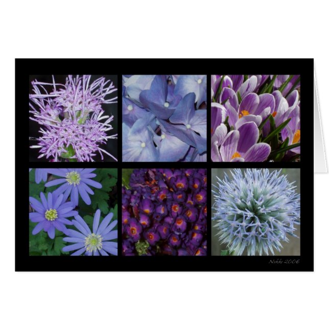 紫色の花カード (正面横)