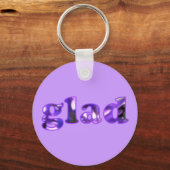 紫色の花キーチェーンで綴ったGlad キーホルダー (正面)