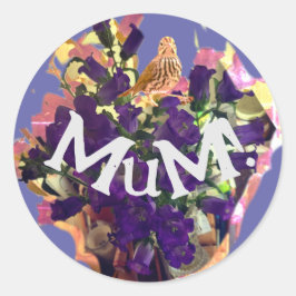 紫色の花クラシック丸シール ラウンドシール