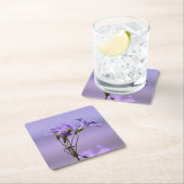 紫色の花コースター スクエアペーパーコースター (インサイチュ)