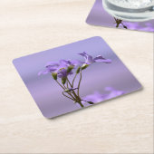 紫色の花コースター スクエアペーパーコースター (アングル)