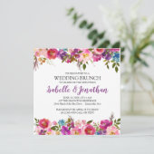 紫色の花サマーズブ結婚ランチ招待状 招待状 (スタンド正面)