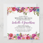 紫色の花サマーズブ結婚ランチ招待状 招待状 (正面)