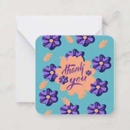 紫色の花サンキューノートカード ノートカード