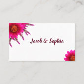 紫色の花シャワー夫人のためのキスの数 プレイスカード (裏面)