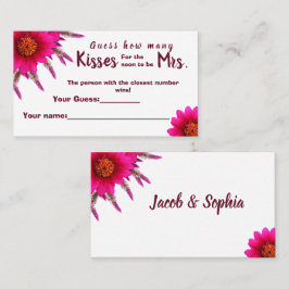 紫色の花シャワー夫人のためのキスの数 プレイスカード