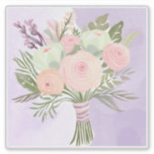 紫色の花シール シール (正面)