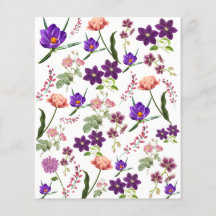 紫色の花スクラップブック紙シート