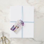 紫色の花タミルテルグ結婚ズ ギフトタグ (より糸付き)