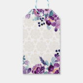 紫色の花タミルテルグ結婚ズ ギフトタグ (裏面)
