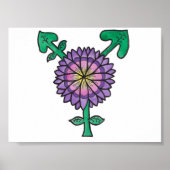 紫色の花トランスジェンダーのシンボル ポスター (正面)