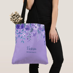 紫色の花トートバモノグラムのッグ トートバッグ