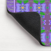 紫色の花パターン（の模様が）ある付きネズミ敷物 マウスパッド (コーナー)