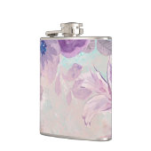 紫色の花ビニールフラッ包まれたク フラスク (左)