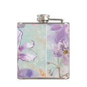 紫色の花ビニールフラッ包まれたク フラスク (裏面)