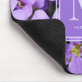 紫色の花フォトモノグラム名 マウスパッド (コーナー)