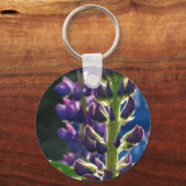 紫色の花フォト春キーリング キーホルダー (正面)