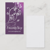紫色の花フローライヤリングカード 名刺 (正面/裏面)
