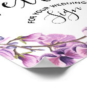 紫色の花フローラカスタムウェディングパーティー ポスター (角)