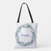 紫色の花フローラモノグラム トートバッグ (裏面)