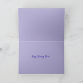 紫色の花フローラ水彩誕生日カード カード (内部)