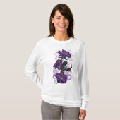 紫色の花フード付きスウェットシャツ Tシャツ (正面フル)