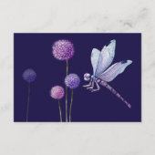 紫色の花ブライダルシャワーレシピカード エンクロージャーカード (裏面)