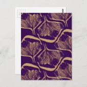 紫色の花プリント ポストカード (正面/裏面)