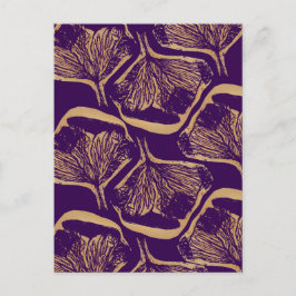 紫色の花プリント ポストカード