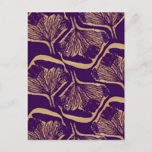 紫色の花プリント ポストカード (正面)