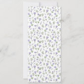 紫色の花リースファーストコミューン招待状 招待状 (裏面)