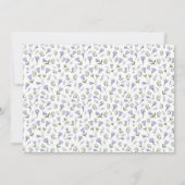 紫色の花リースファーストコミューン招待状 招待状 (裏面)