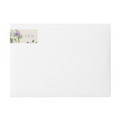 紫色の花ロマンチック事前アドレス返し ラップアラウンドラベル (正面)