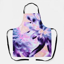 紫色の花一面プリントエプロン エプロン